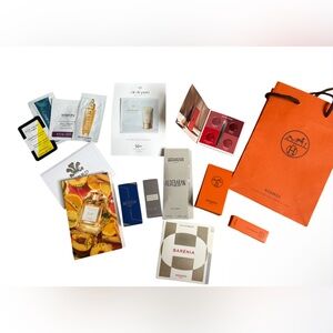 Hermes, brunello cucinelli, Creed and other sample‎ bouquet.